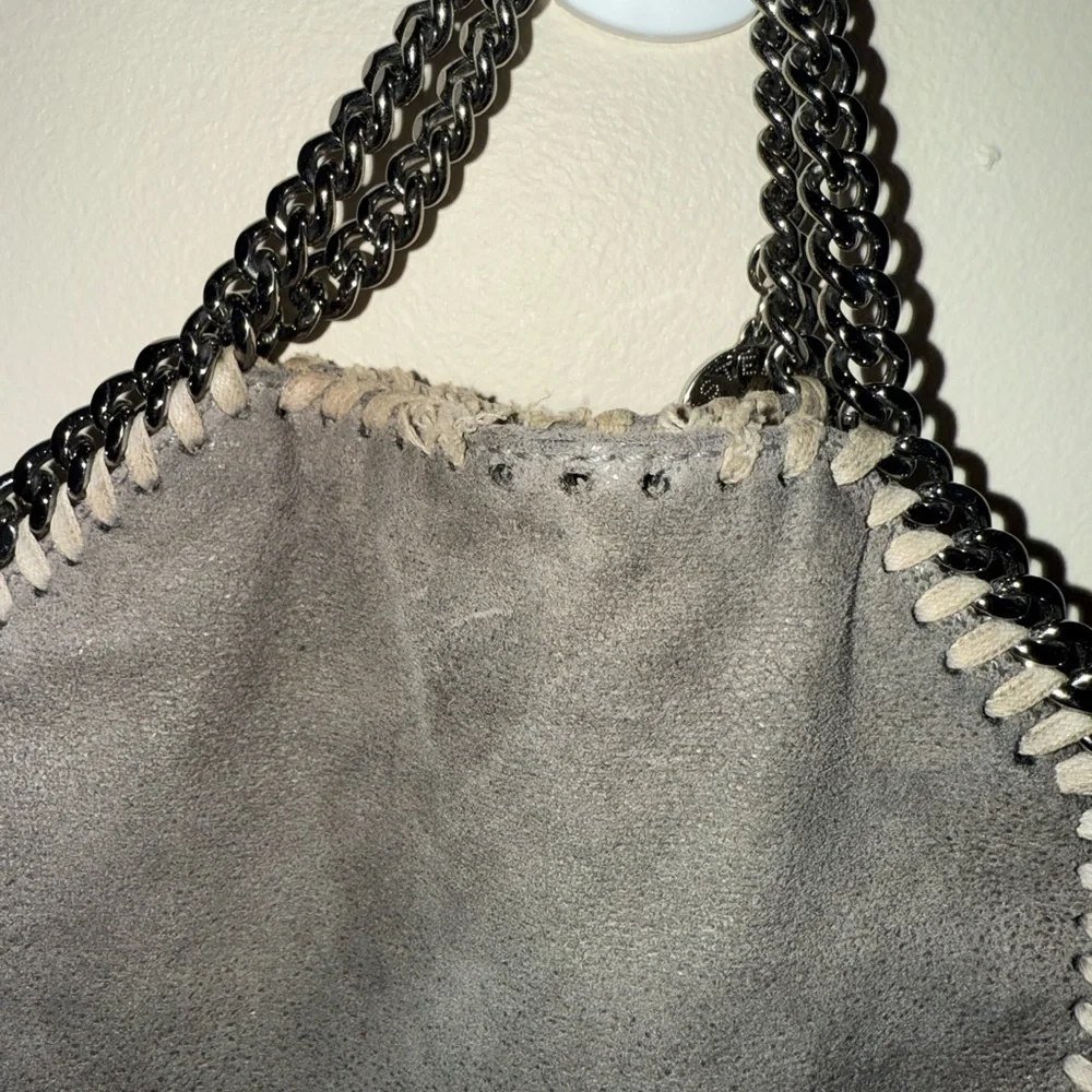 Stella McCartney Falabella Tiny Tote Authentic in Gray Vegan Suede - Picture 4 of 13